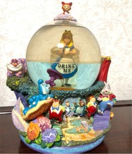 Disney Alice in Wonderland Snow Globe Dome Music Box Discontinued Item