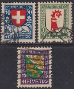 SWITZERLAND Sc # B37-8,40 USED INCPL - VARIOUS COATS of ARMS - Bild 1 von 1