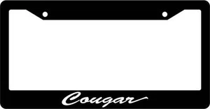 Black License Plate Frame CURSIVE COUGAR Auto Accessory 1889 - Picture 1 of 1