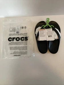 Crocs Kadee II Black Flip Flop Sandals Adult Women's Size 7 202492-001 - Picture 1 of 5