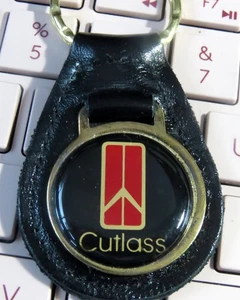 Oldsmobile Cutlass Keychain Leather  Key Fob Vintage ( Black  (1) Keychain ) - Picture 1 of 5