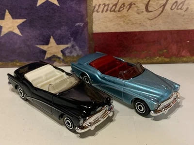 MATCHBOX 1953 BUICK SKYLARK CONVERTIBLE X2. BLUE & BLACK NICE - Image 1 of 4