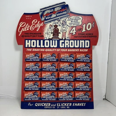 RARE Hollow Ground Razor Blades Double Edge Store Display 20 Box NOS - Image 1 of 4