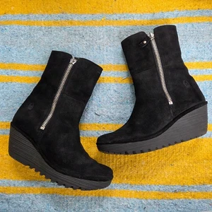 Botas de cuña Fly London plegables de gamuza talla 43 - Imagen 1 de 10