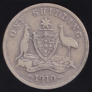 Australia 1910 One Shilling 1/- Edward VII - VG - Picture 1 of 3