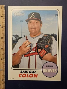 2017 Topps Heritage Jumbo 5x7 Bartolo Colon Atlanta Braves 282 #’d 12/49 - Picture 1 of 3
