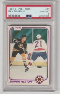 1981 O-Pee-Chee #17 Ray Bourque Super Action PSA 8 - Picture 1 of 2