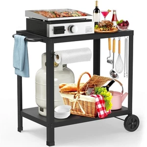 32x20IN Double-Shelves Grill Table, Outdoor Grill Cart for Blackstone Griddle... - Picture 1 of 7