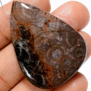 Natürlicher Erdnuss Obsidian Birne Cabochon gebohrt Edelstein 52,4 kt 39 x 28 x 6 mm A-25315 - Bild 1 von 2