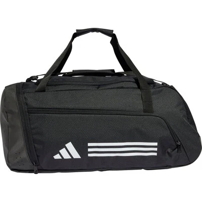 adidas Essentials 3 Stripes Holdall Black Gym Travel Training Weekender Bag - Image 1 of 4