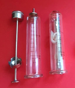 Jeringa vintage soviética reutilizable 20 ml vidrio metal hipodérmico plus extra - Imagen 1 de 6