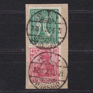 GERMANY 1921, Mi# S27, CV €250, Definitive combination from booklet, Sign, Used - Picture 1 of 2