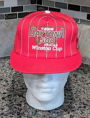 Sombrero de camionero de colección Deadstock Winston Cup Daytona 500 Nascar 1993 a rayas años 90 nuevo con etiquetas Foto 1 de 4
