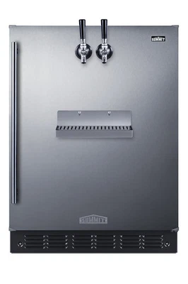 Summit SBCFRTPADA 24"W 5,3 Cu. Kegerator de doble grifo incorporado para pies - acero inoxidable Foto 1 de 4
