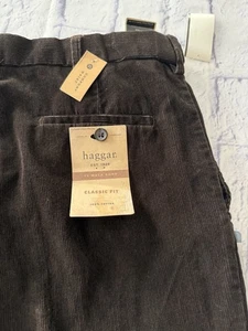 Haggar Mens 36x29 14 Wale Cord Classic Fit Flat Front Dress Pants, 36x29 Pants - Picture 1 of 9