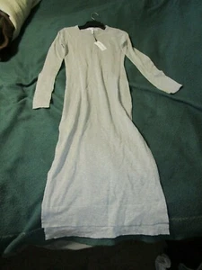 Neu mit Etikett langes grau meliertes BCBGeneration Pulloverkleid Größe S Seite 16" Schlitze Hi Lo - Bild 1 von 9