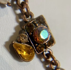Axelle Creation französische Designer-Halskette goldene Aurora Borealis aus Bernsteinbronze - Bild 1 von 9
