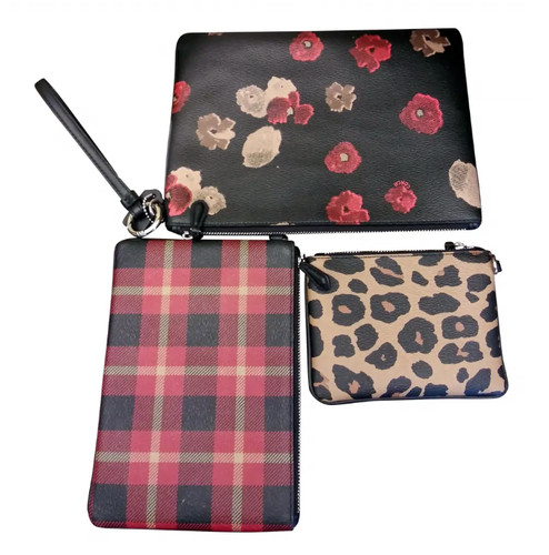 Tela rivestita stampa Coach Trio Mix con tasche polsi finiture in pelle