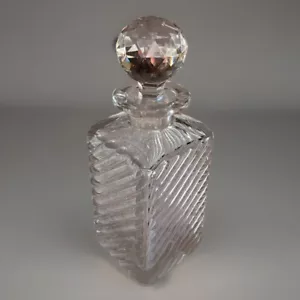 Antico decanter quadrato per liquore/whisky in vetro/cristallo tagliato, XIX secolo - Foto 1 di 18