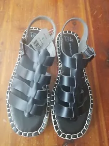 Time and Tru Women's Espadrille Fisherman Flat Black Size (8). New with Tags - Picture 1 of 16