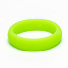 NEON GREEN THIN SILICONE WEDDING BAND/RING-WORKOUT RINGS-UNISEX RUBBER GYM RING