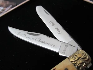 Schrade Old Timer Knife 75th Anniversary Duck Stamp 2 Blade Trapper In Tin NOS - Picture 1 of 12
