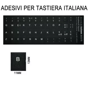Adesivi Lettere Per Tastiera Da Italiana Notebook Neri Pc Computer Stickers lb - Imagen 1 de 8
