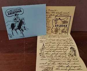 Sobre Carta alta de Arizona con letra larga recuerdo de humor vintage - Imagen 1 de 2