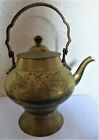 Small Indian Brass Decorative Engraved Teapot (Bc11)