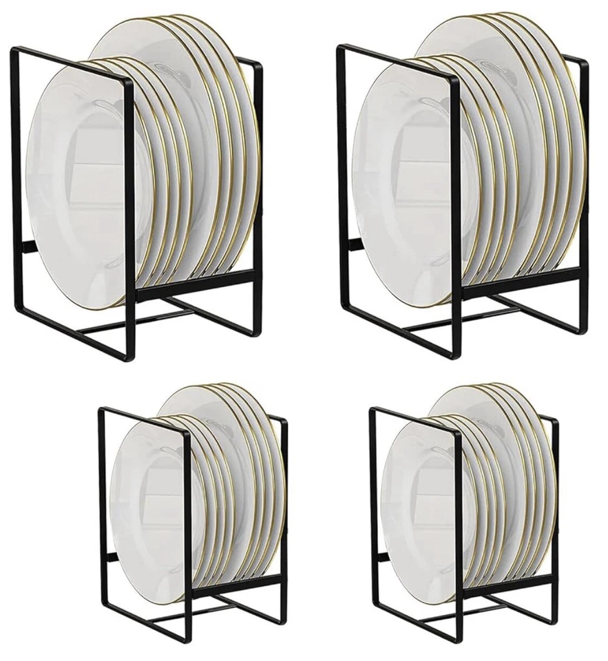 TUAKIMCE 4 Pack Plate Storage Rack, Plate Holders Organizers - Image 1 of 4