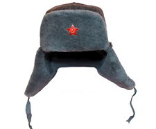 Trapper Bomber Aviator Russian Trooper Fur Earflap Winter Hat Mens size 60 XXL