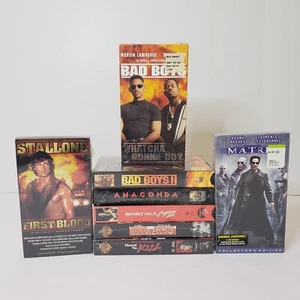 Lot Of 8 Sealed Action Thriller VHS Tapes Vintage 80s 90s 00s Matrix First Blood - Picture 1 of 13