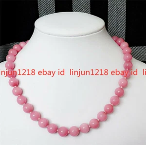 6/8/10/12mm Exquisite Pink Rhodochrosite Round Gemstone Beads Necklace 18'' - Picture 1 of 12