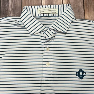 Polo de golf Holderness & Bourne Sutton elástico grande azul blanco a rayas - Imagen 1 de 9