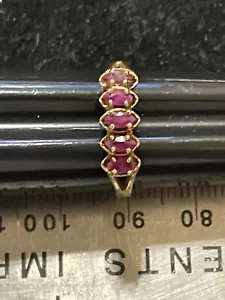 10K Gelbgold Damen Gr. 6,5 Rubin + Diamant Cluster Ring kaufen 1 - Bild 1 von 6