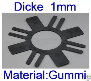 50 Ausgleichsscheibe, Dicke 1mm, Plattenlager Stelzlager Terrassenlager Gummi p - Bild 1 von 6