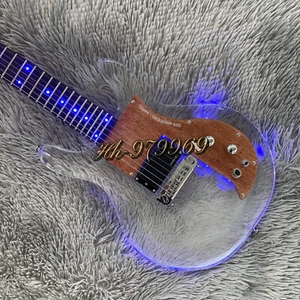 Guitarra Eléctrica Acrílica Dan Armstrong con Luces LED Azules - Pastilla H (Envío a EE. UU.) - Imagen 1 de 7