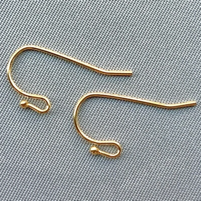 Pendientes de bola de gancho francés 20 mm 22ga aleación chapada en oro Q12 par por paquete Foto 1 de 2
