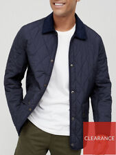 V By Very Man Diamond Quilted Popper Jacket Coat Navy Blue Size Large RRP £68