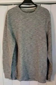 George Thermal Shirt Mens 42-44 Grey Heathered Cotton Blend Waffle Knit Long Slv - Picture 1 of 9