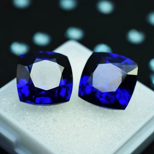 20 Ct Natural Blue Sapphire Certified Gemstone Loose Square Cushion Shape - Picture 1 of 5
