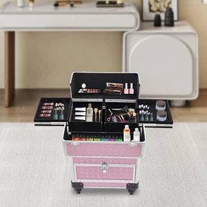Kosmetik Modern Rollen Make-up Zug Koffer Trolley Make-up Aufbewahrung Organizer Wagen - Bild 1 von 18