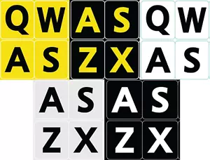 5 Five English US Large Print Bold Letters Keyboard Stickers 5 Colors in ONE Ord - Picture 1 of 8