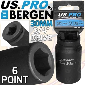 US PRO 30mm 3/4" Dr DEEP IMPACT SOCKET 6 Point HEX Long Reach IMPACT SOCKET HD - Picture 1 of 5