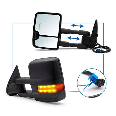 Espejos retrovisores de remolque para Chevy Silverado 1500/2500/3500 2003-2006 flecha térmica eléctrica Foto 1 de 4