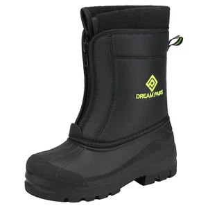 Boys Girls Kids Warm Waterproof Snow Boots Winter Outdoor Snow Boots KSTAR BLACK - Picture 1 of 12