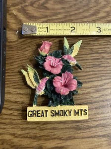 Imán de colección - Great Smoky Mts, flores y colibríes - Imagen 1 de 2