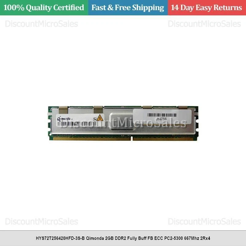 HYS72T256420HFD-3S-B Qimonda 2GB DDR2 Fully Buff FB ECC PC2-5300 667Mhz 2Rx4 - Image 1 of 1