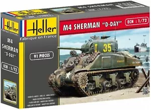 Heller 79892 US Army M4 Sherman Tank D-Day 1/72 Scala 91 Pezzi Plastic Kit T48P - Foto 1 di 12