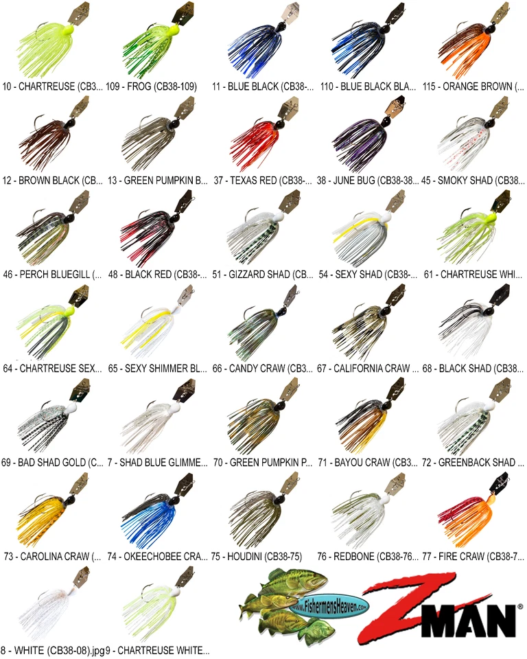 Z-MAN Chatterbait Original 3/8oz Bladed Vibrating Swim Jig CB38 Any 32 Colors  - Image 1 of 4